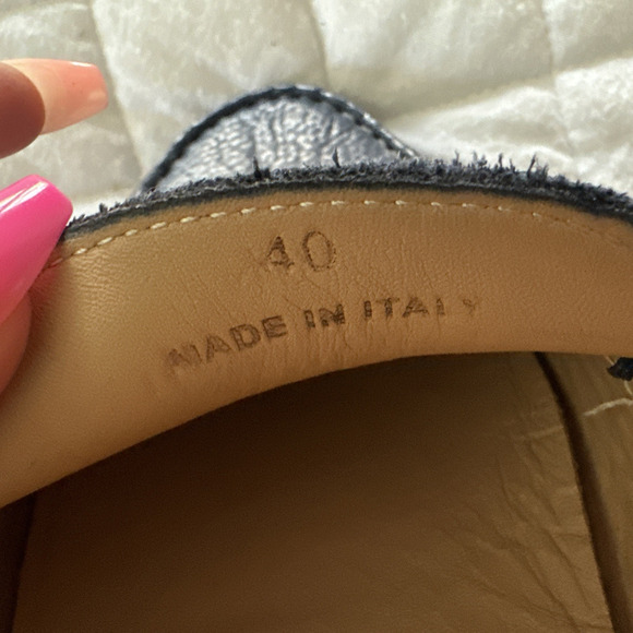 M Gemi Moccasin Womens 40.5 US 9.5 Blue Leather Driving Loafer Classic Preppy - Picture 14 of 14